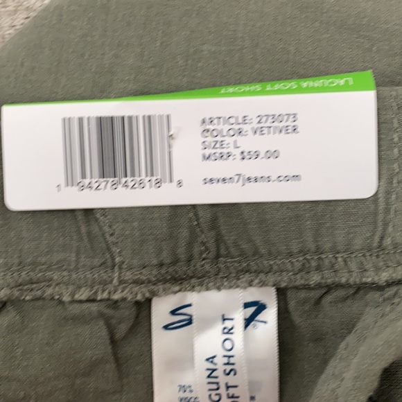 Seven7 green “Laguna” soft pull on shorts Size Large NWT. - Picture 10 of 10